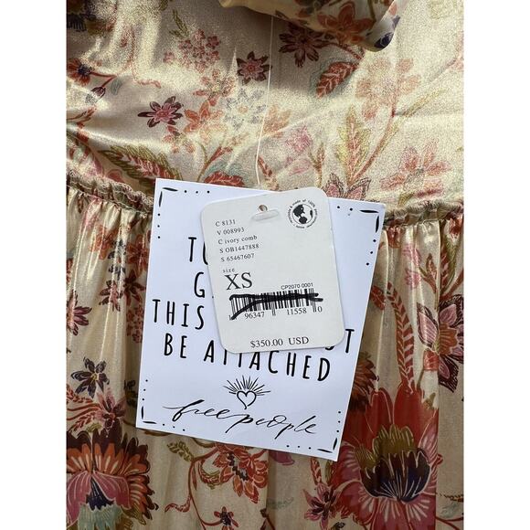 Free People Floral Midi Dress - Peach and Red - Picture 8 of 9